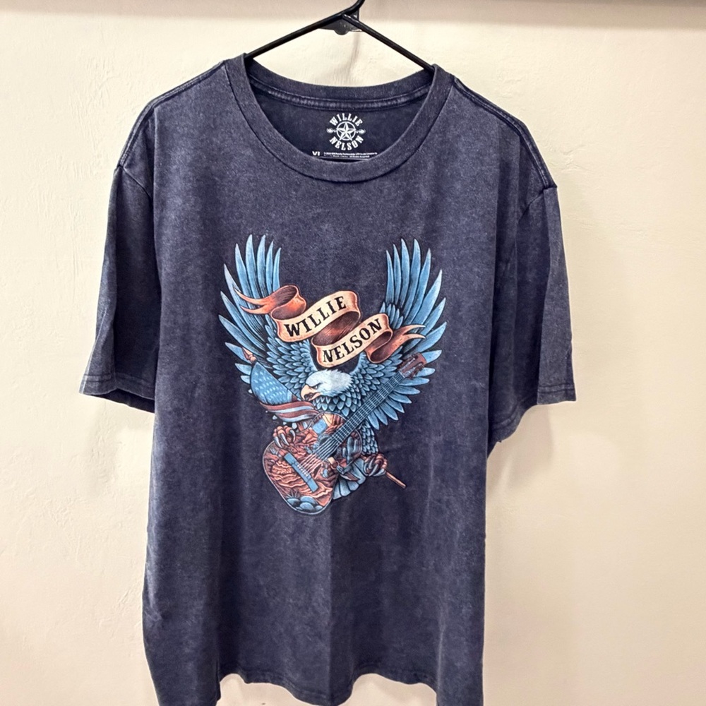 Men’s Willie Nelson Band Tee Distressed NWOT Black SZ XL